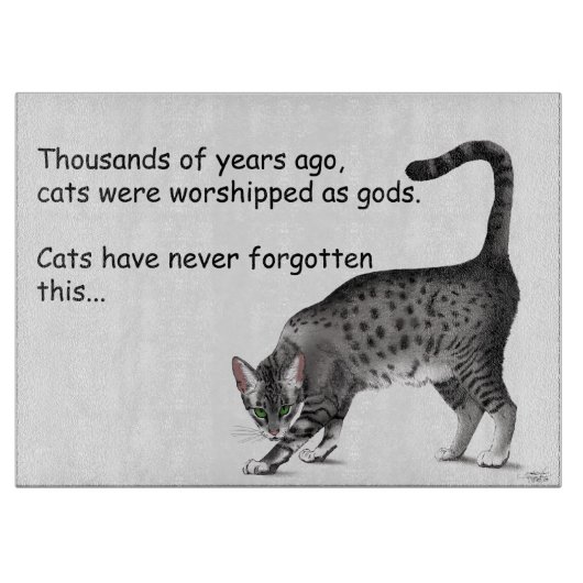 Planche À Découper Chat égyptien Gris Tabby (Devant)