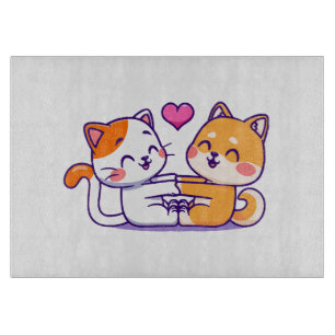 Planche À Découper Chat et Shiba Inu