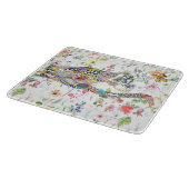 Planche À Découper Chat floral mignon et coloré (Coin)