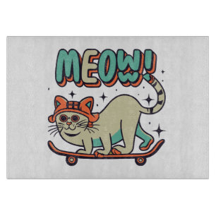 Planche À Découper Chat Glissant Miaou