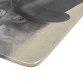 Planche À Découper Chat gris avec chapeau supérieur (Coin)