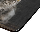 Planche À Découper Chat gris duveteux  (Coin)