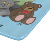 Planche À Découper Chat gris ours en peluche (Coin)