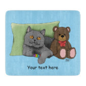 Planche À Découper Chat gris ours en peluche (Devant)