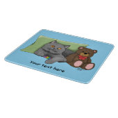 Planche À Découper Chat gris ours en peluche (Coin)