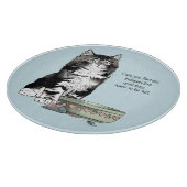 Planche À Découper Chat gris tabby indépendant bleu mignon drôle (Coin)