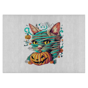 Planche À Découper Chat momie drôle Halloween