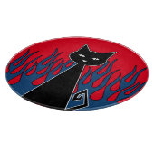 Planche À Découper Chat noir Blue Flames (Coin)