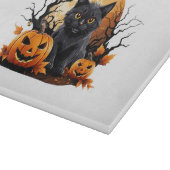 Planche À Découper Chat noir entouré de citrouilles (Coin)