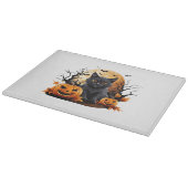 Planche À Découper Chat noir entouré de citrouilles (Coin)