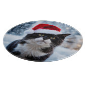 Planche À Découper Chat noir et blanc Noël (Coin)