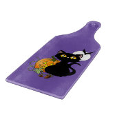 Planche À Découper Chat noir mignon violet Halloween Citrouille (Coin)