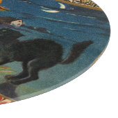 Planche À Découper Chat noir vintage Halloween Citrouille (Coin)