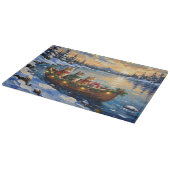 Planche À Découper Chat Persan Noël Bateau Fêtes (Coin)