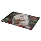 Planche À Découper Chat perse en Noël de neige (Coin)