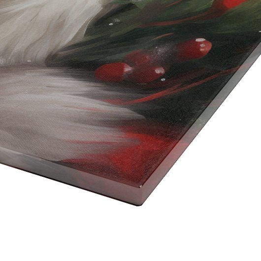 Planche À Découper Chat perse en Noël de neige (Coin)