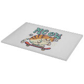Planche À Découper Chat qui fait du skate Meow (Coin)