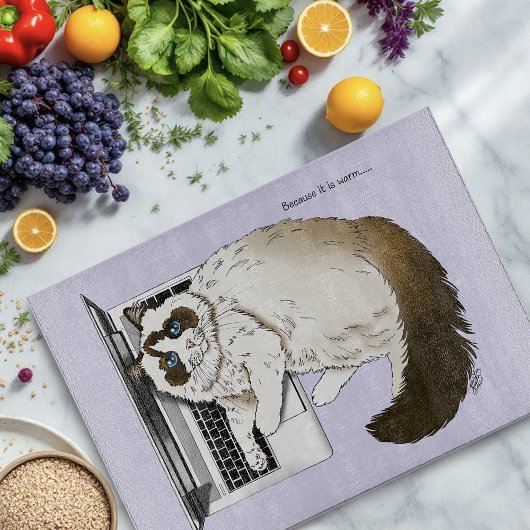 Planche À Découper Chat Ragdoll Fluffy Ordinateur Portable Lavande Dr