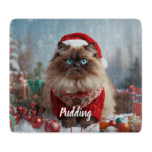 Planche À Découper Chat Roux Ragdoll Noël Personnalisé 