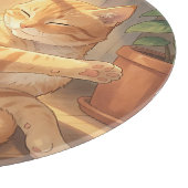 Planche À Découper Chat roux tabby confortable au soleil (Coin)