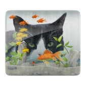 Planche À Découper Chat scrutant dans l'aquarium (Devant)