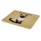 Planche À Découper Chat Siamois Sur Vieux Papier (Coin)
