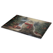 Planche À Découper Chat sibérien à Noël sous la neige (Coin)