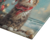 Planche À Découper Chat Sibérien Noël Vintage Plage (Coin)