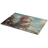 Planche À Découper Chat Sibérien Noël Vintage Plage (Coin)