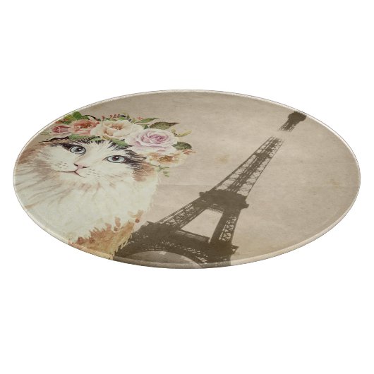 Planche À Découper Chat & Tour Eiffel (Coin)