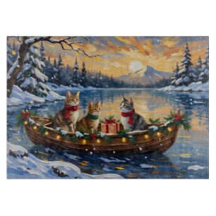 Planche À Découper Chat Turc Angora Noël Bateau Fêtes