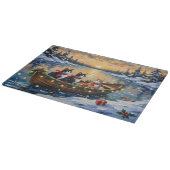 Planche À Découper Chat Tuxedo Noël Bateau Fêtes (Coin)