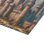 Planche À Découper Château médiéval au bord d'une rivière tranquille (Coin)