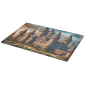 Planche À Découper Château médiéval au bord d'une rivière tranquille (Coin)