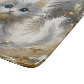 Planche À Découper Chaton blanc précieux (Coin)