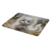 Planche À Découper Chaton blanc précieux (Coin)