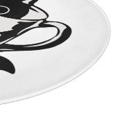 Planche À Découper Chaton noir avec nez rouge caché dans une tasse (Coin)