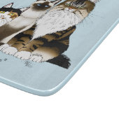 Planche À Découper Chats Beaucoup de pattes Funny Bleu (Coin)