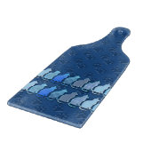 Planche À Découper Chats bleus dans une rangée (Coin)