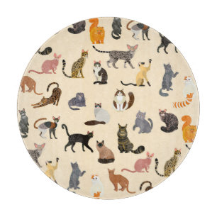 Planche À Découper Chats colorés : Différentes races Motif