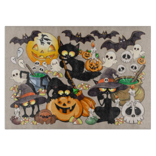 Planche À Découper Chats drôles de Halloween Fête