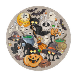 Planche À Découper Chats drôles de Halloween Fête