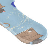 Planche À Découper Chats en boîte et gouttes de lait sur bleu (Coin)