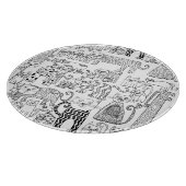 Planche À Découper Chats et chatons noirs et blancs amusants (Coin)