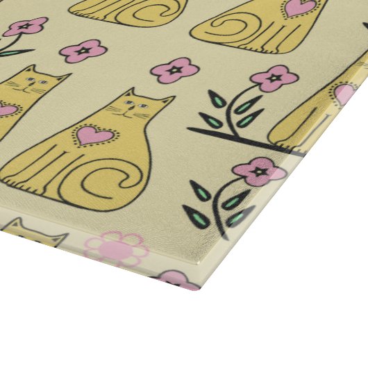 Planche À Découper Chats jaunes (Coin)