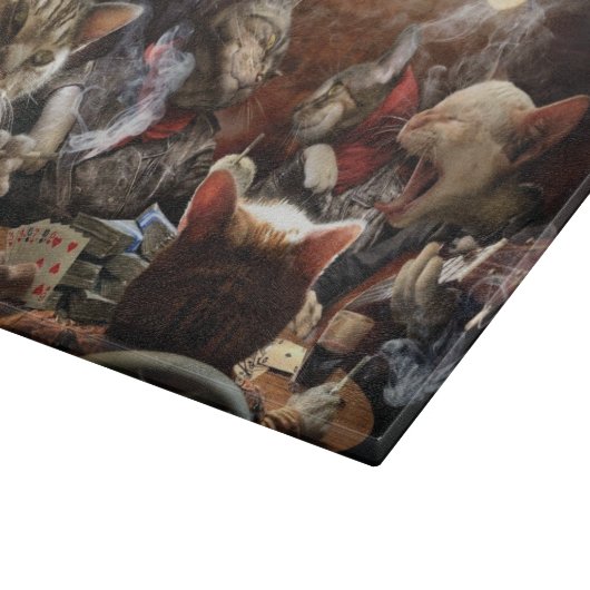 Planche À Découper Chats jouant au poker (Coin)