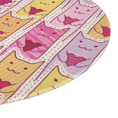 Planche À Découper Chats mignons avec les coeurs affectueux (Coin)