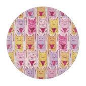 Planche À Découper Chats mignons avec les coeurs affectueux (Devant)