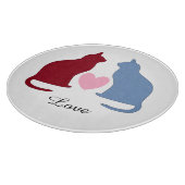 Planche À Découper Chats mignons et amour du coeur (Coin)