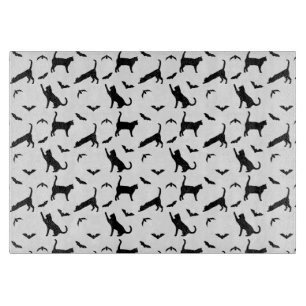 Planche À Découper Chats noirs chassant les chauves-souris, motif sim